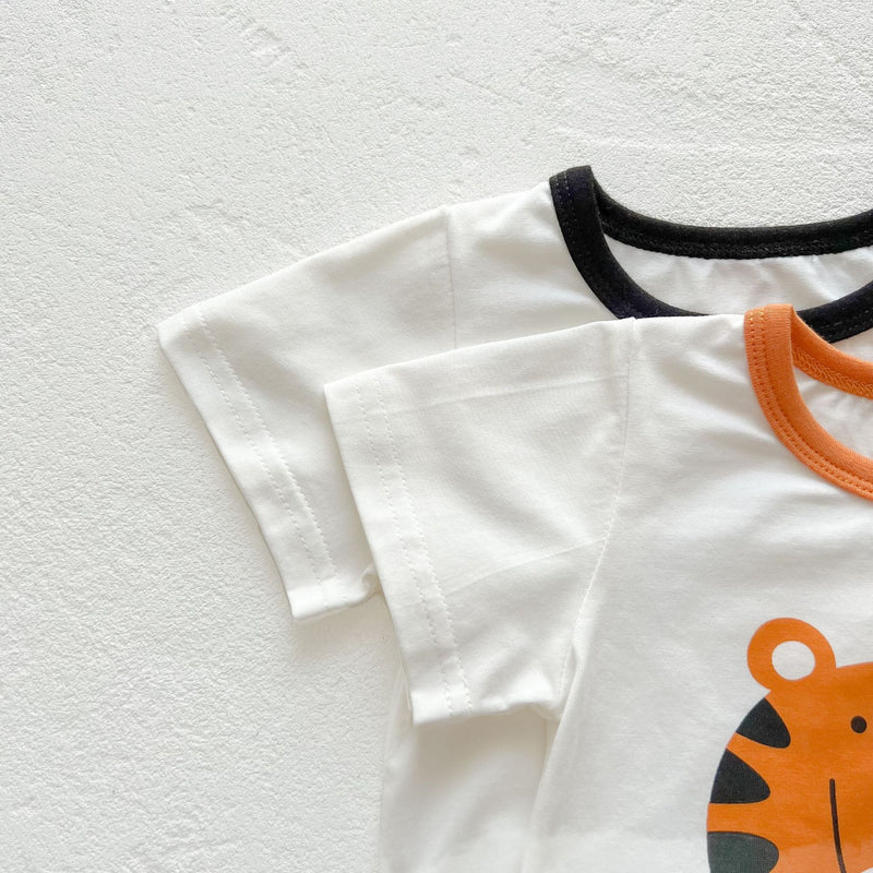 Baby Girl Cartoon Animal Print Round Collar Short-Sleeved Onesies, MyKids-USA®, Baby & Toddler Outerwear, MyKids-USA - - - - - - -