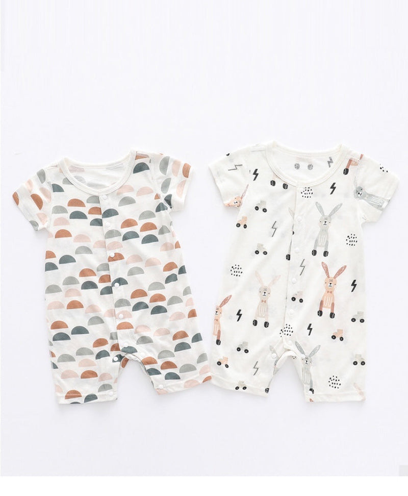 Baby 1pcs Rabbit Graphic Single Breasted Design Simply Jumpsuit Pajamas, MyKids-USA®, Baby One-Pieces, MyKids-USA - - - - - - -