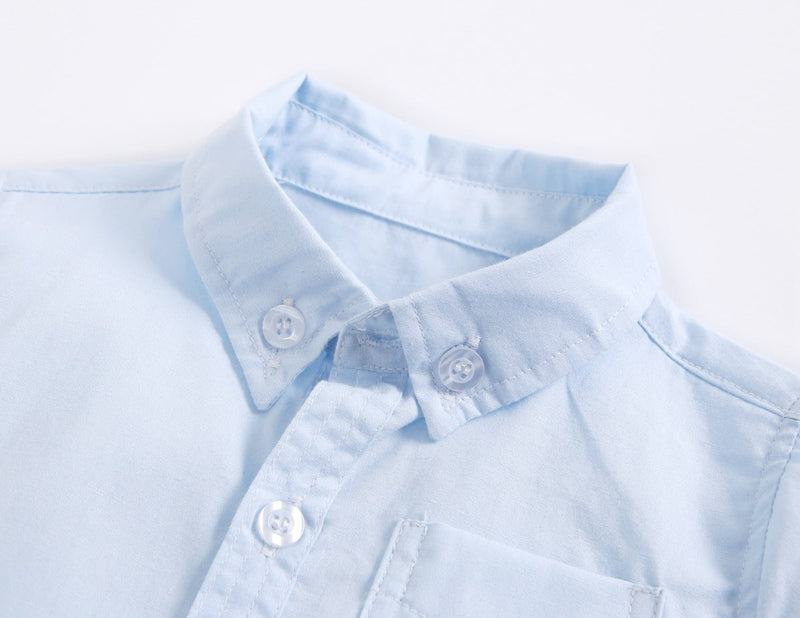 Baby Boy Solid Color Buttoned Shirt With Pockets Short Sleeve Onesies Online In Summer, MyKids-USA®, Baby One-Pieces, MyKids-USA - - - - - - -