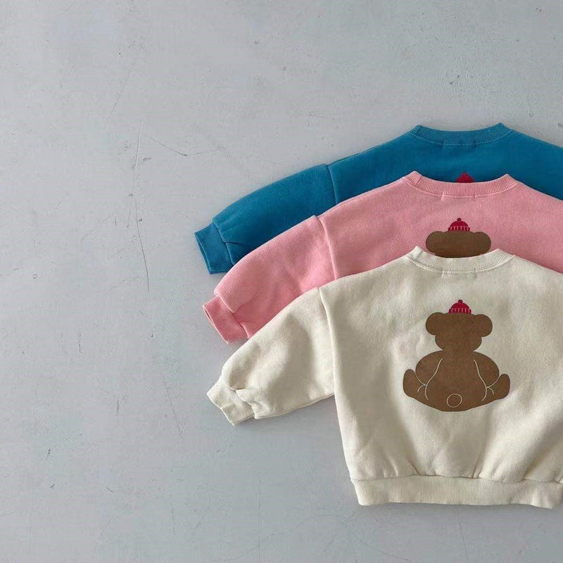 Baby Cartoon Bear Graphic Long Sleeves Cotton Casual Hoodies, MyKids-USA®, Baby & Toddler Outerwear, MyKids-USA - - - - - - -