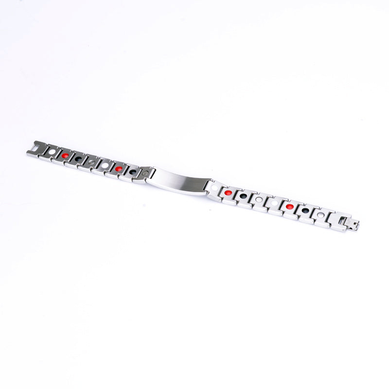 Attractive stainless steel energy bracelet with magnets and negative ions