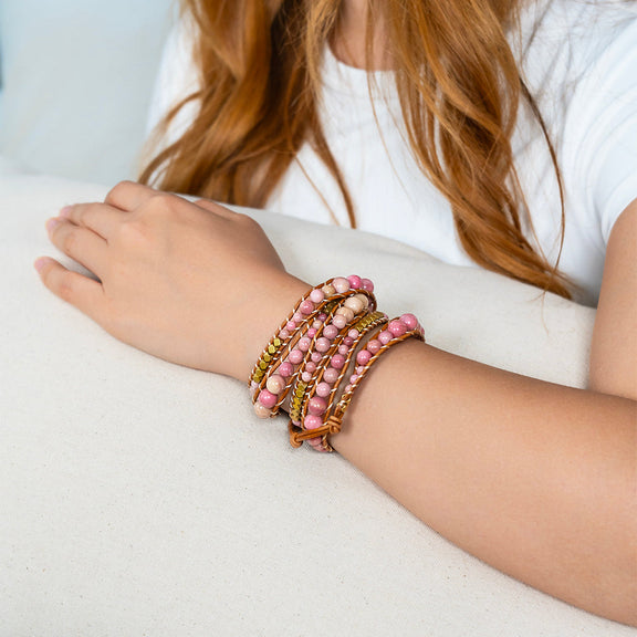 Rhodochrosite Bracelet embodies love, compassion, and inner peace with rosy hues