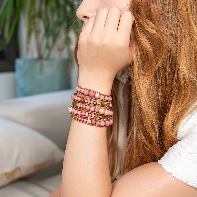 Harmonious blend of elegance and healing energies in Rhodochrosite Bracelet