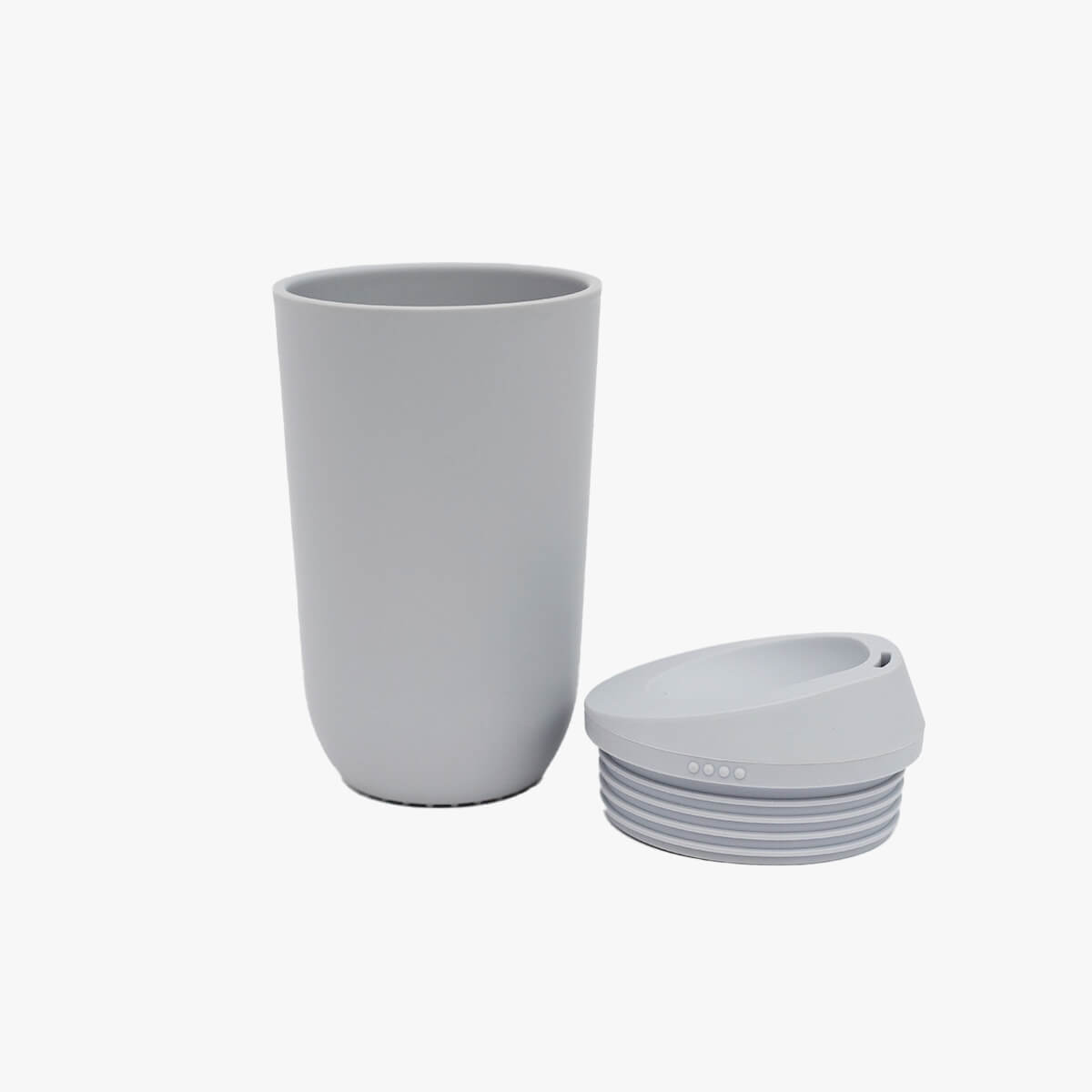 ezpz Cup and Silicone Lid in Pewter / Basics Line for Big Kids #color_pewter / 14oz Cup + Soft Lid Silicone – Grown-Up Style, Kid-Approved by ezpz