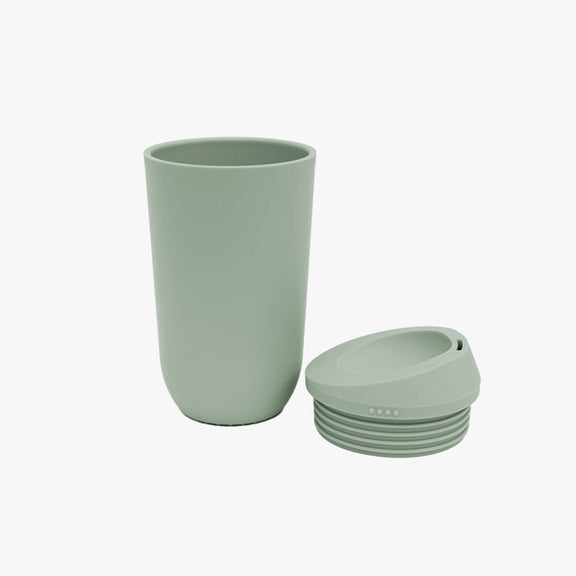 ezpz Cup and Silicone Lid in Sage / Basics Line for Big Kids #color_sage / 14oz Cup + Soft Lid Silicone – Grown-Up Style, Kid-Approved by ezpz