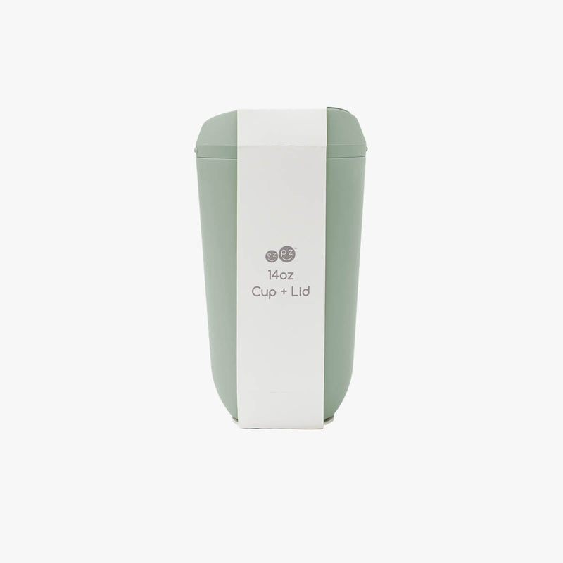 ezpz Cup and Silicone Lid in Sage / Basics Line for Big Kids #color_sage / 14oz Cup + Soft Lid Silicone – Grown-Up Style, Kid-Approved by ezpz