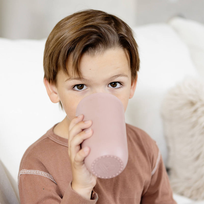 ezpz Cup and Silicone Lid in Blush / Basics Line for Big Kids #color_blush / 14oz Cup + Soft Lid Silicone – Grown-Up Style, Kid-Approved by ezpz