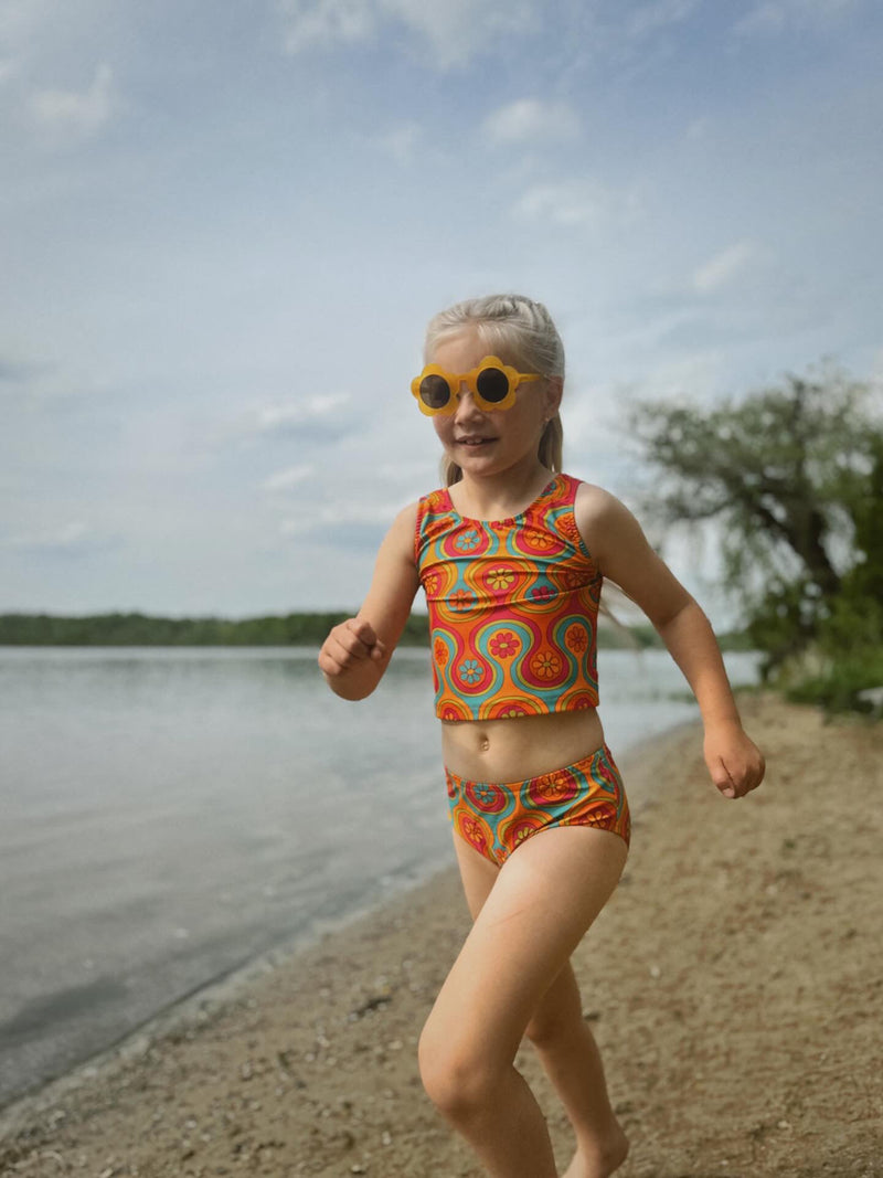 groovy two piece girls swimsuit
