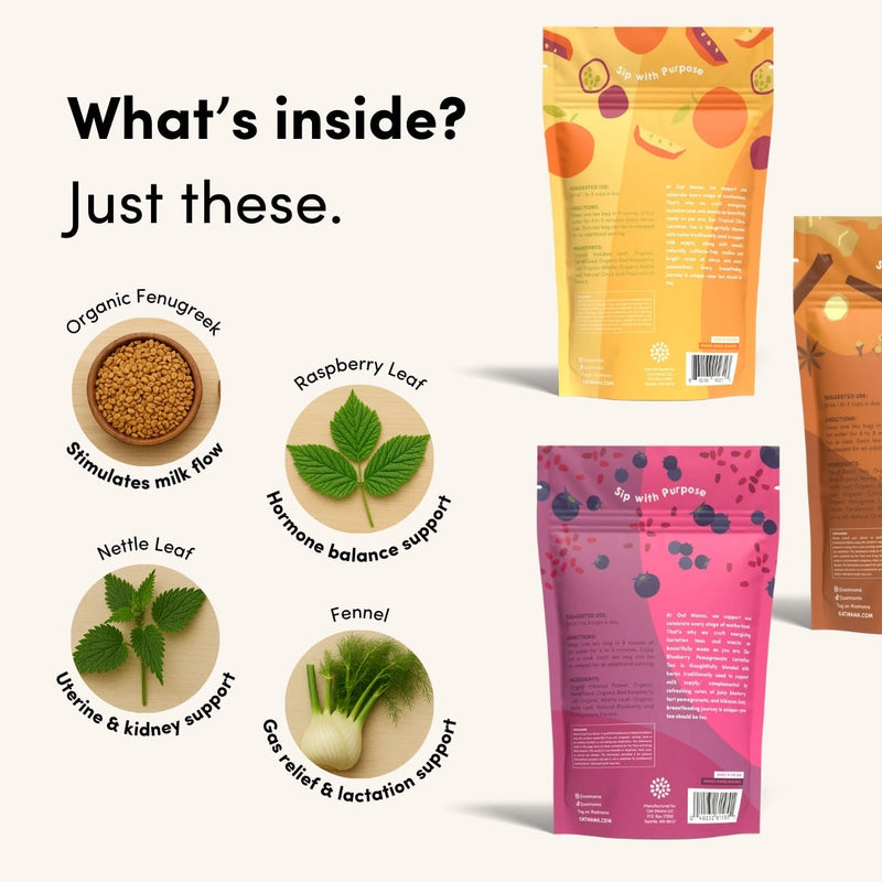 Lactation Tea Trio – Organic Breastfeeding Support by Oat Mama
