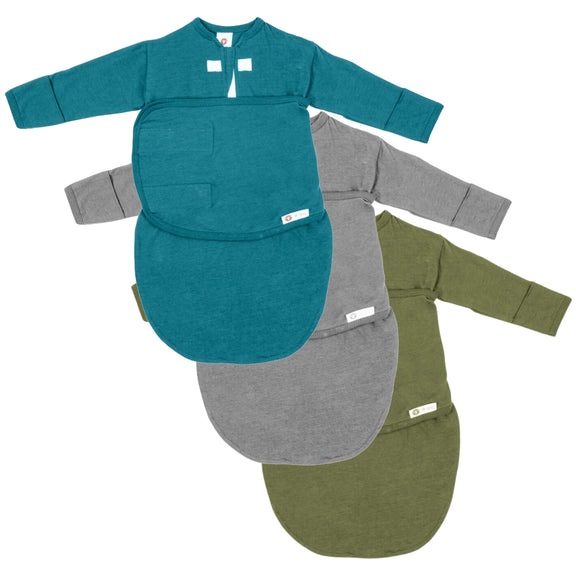 3-Pack Long Sleeves Swaddle Sack Bundle embe