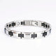 Stainless steel energy bracelet with magnets and negative ions for women