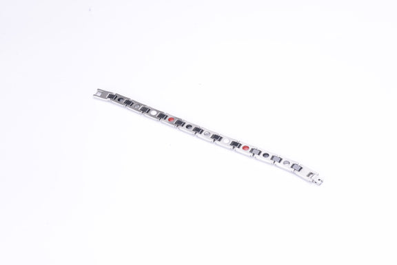 Silver and black 4-in-1 energy bracelet with magnetic power