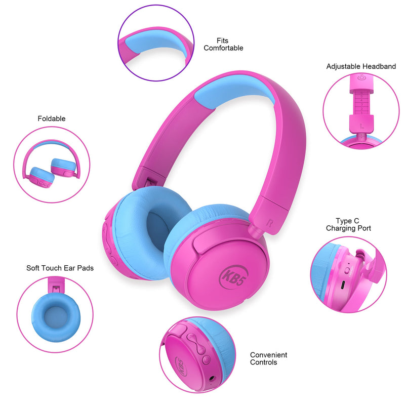 Contixo KB5 Kids Wireless Bluetooth Headphones with Safe Volume Control
