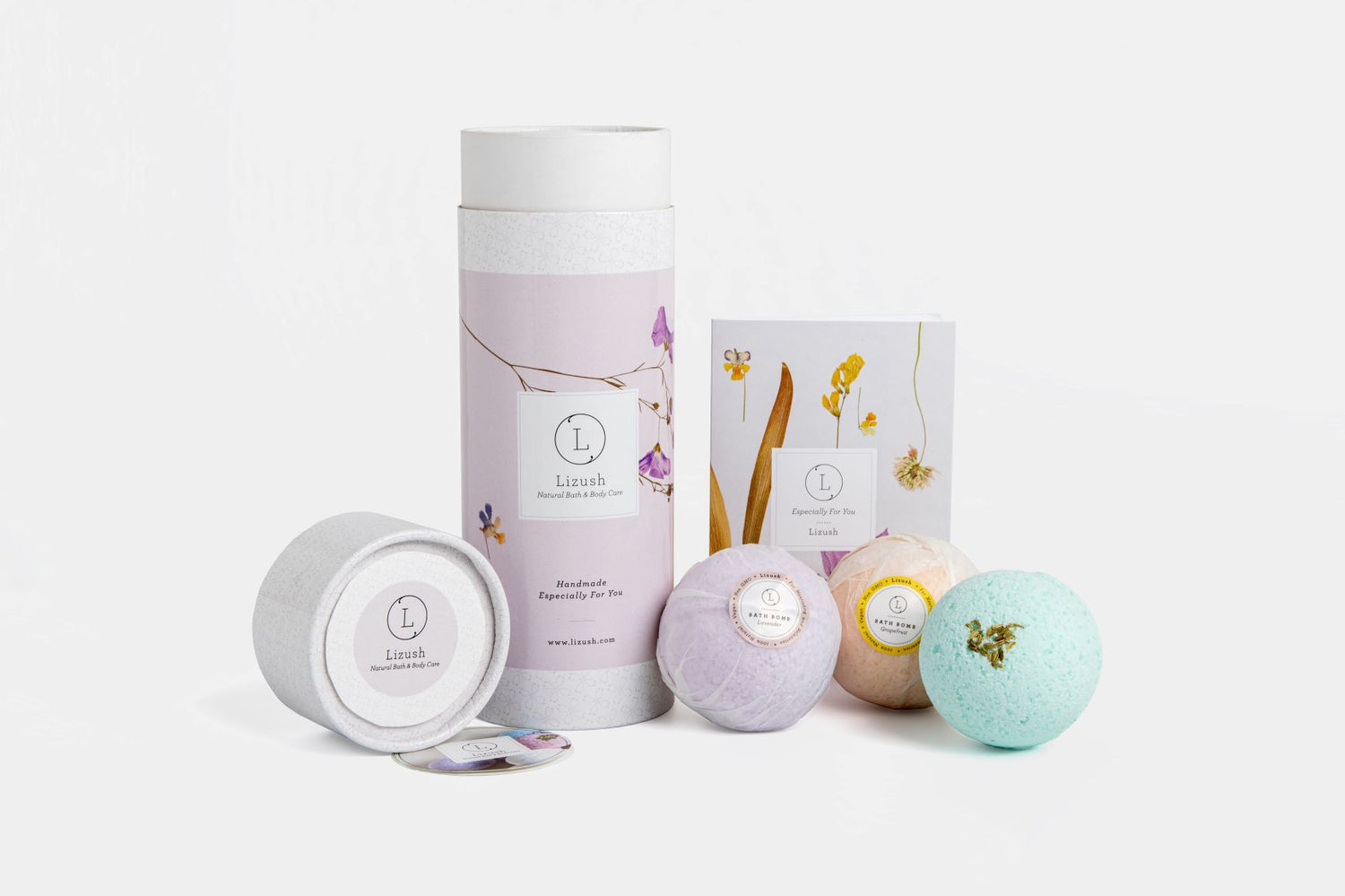 Natural Bath Bomb Gift Tube – Clean Self-Care & Relaxation Set (3 Bombs)