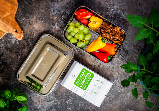 Stainless Steel Eco Lunch Box, Leak Proof, 4 Compartment, 50 Oz or 1500 ml freeshipping - ecozoi