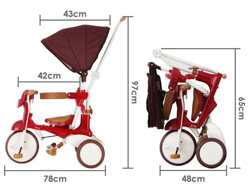3-in-1 Foldable Tricycle with Canopy – Toddler Ride-On by iimo USA