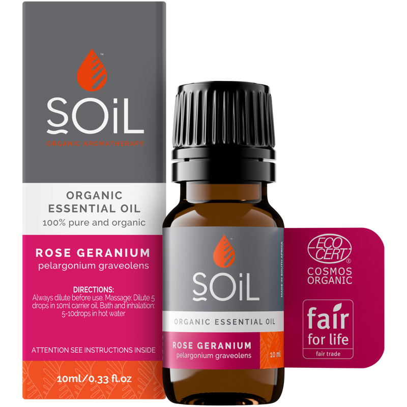 Organic Rose Geranium Essential Oil (Pelargonium graveolens) – 10ml