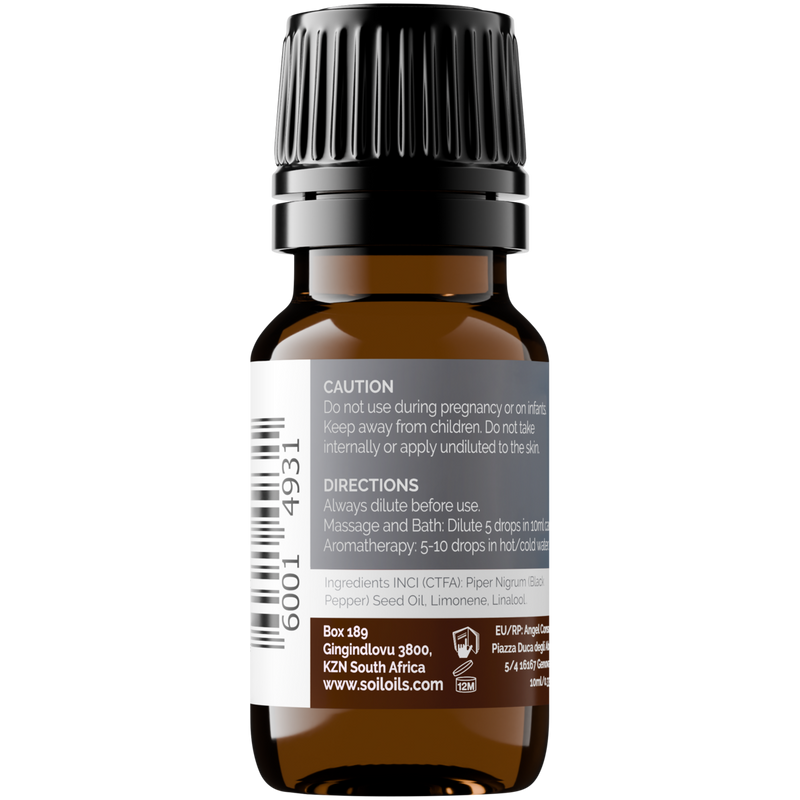 Organic Black Pepper Essential Oil (Piper nigrum) – 20ml