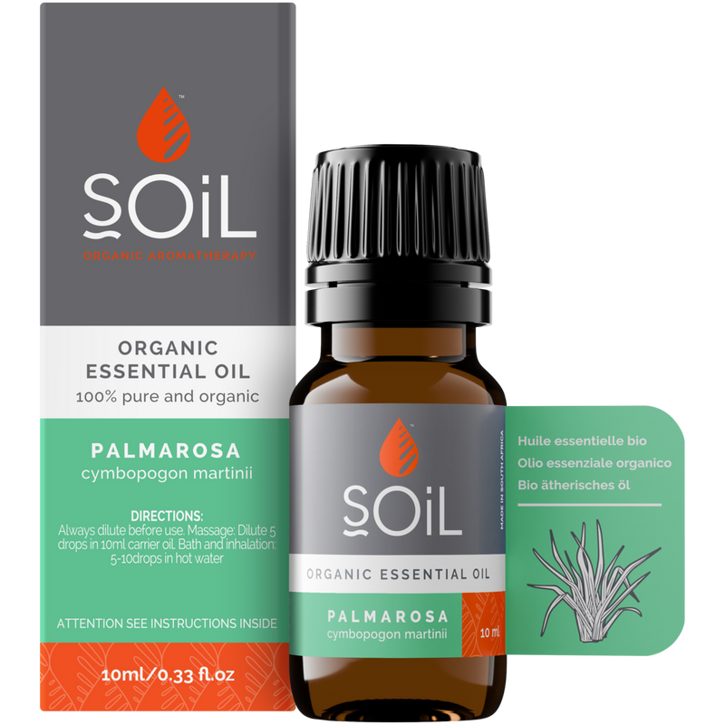 Organic Palmarosa Essential Oil (Cymbopogon martini) – 20ml