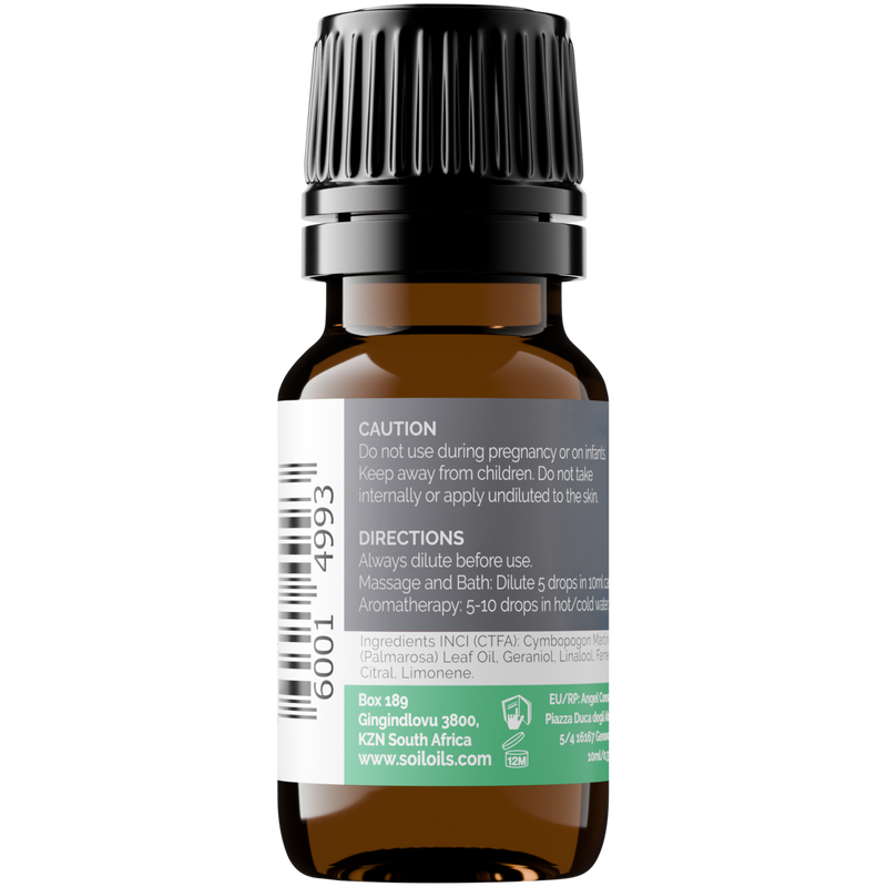 Organic Palmarosa Essential Oil (Cymbopogon martini) – 20ml
