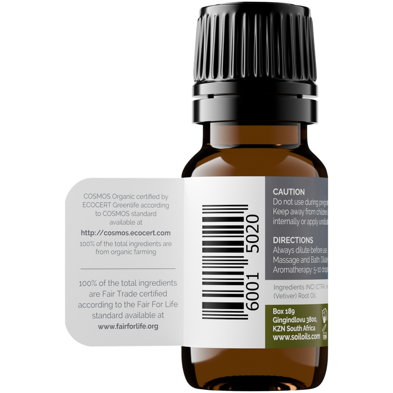 Organic Vetiver Essential Oil (Vetiveria Zizanoides) – 10ml
