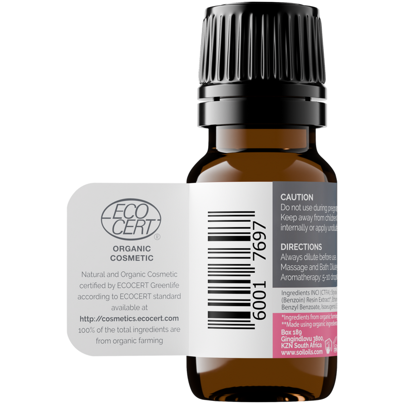 Organic Benzoin Essential Oil (Styrax Tonkinensis Resin & Alcohol) – 10ml
