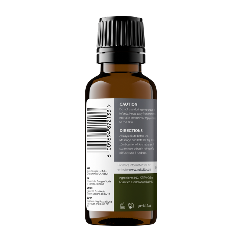 Organic Cedarwood Essential Oil (Cedrus atlantica) — 30ml