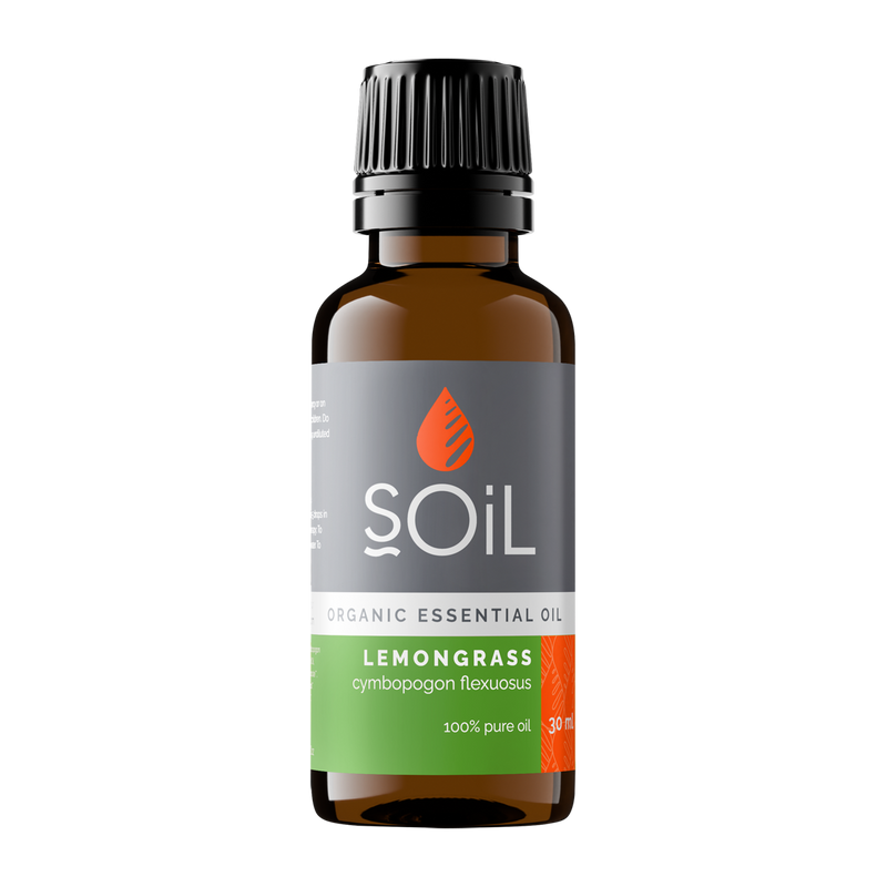 Organic Lemongrass Essential Oil (Cymbopogon citratus) — 30ml