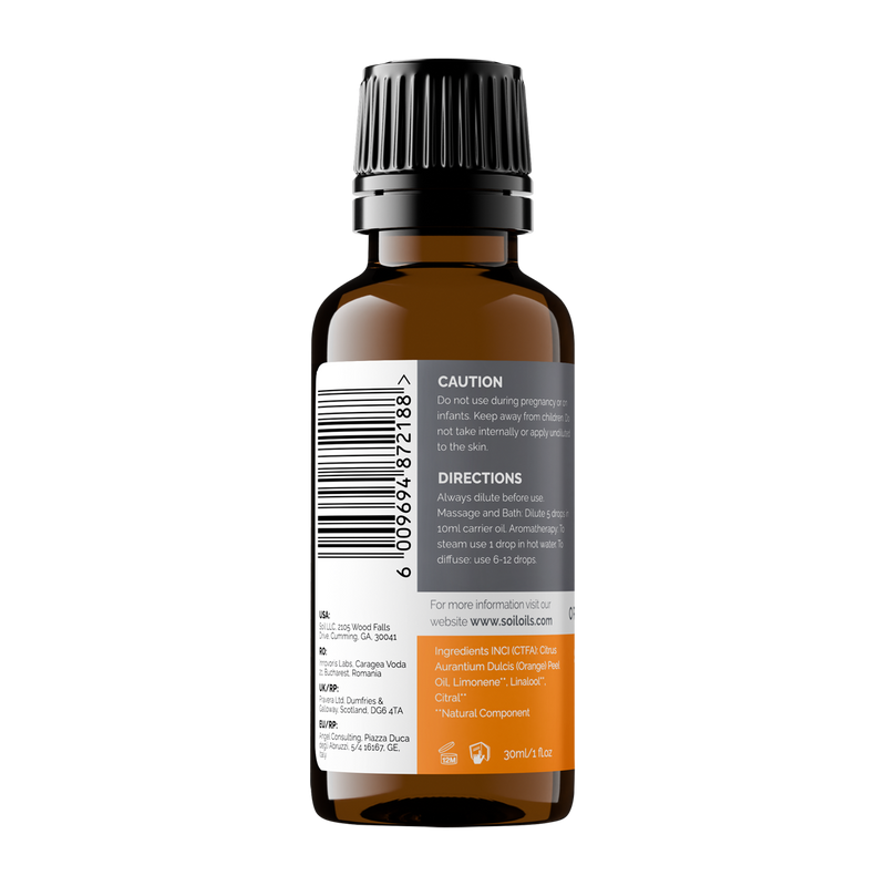 Organic Orange Essential Oil (Citrus sinensis) – 30ml