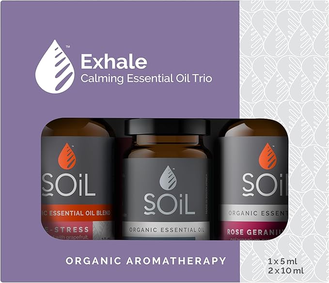 Exhale Organic Essential Oil Trio – Aromatherapy Set