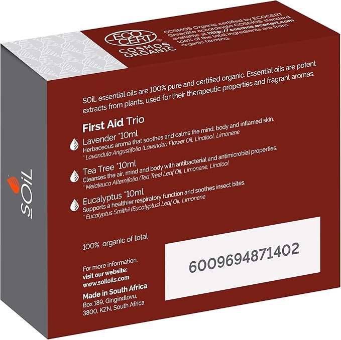 First Aid Organic Essential Oil Trio – Aromatherapy Set