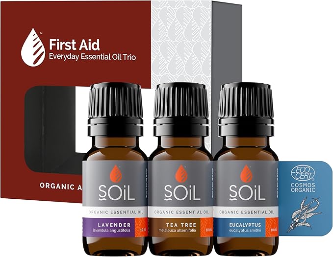 First Aid Organic Essential Oil Trio – Aromatherapy Set