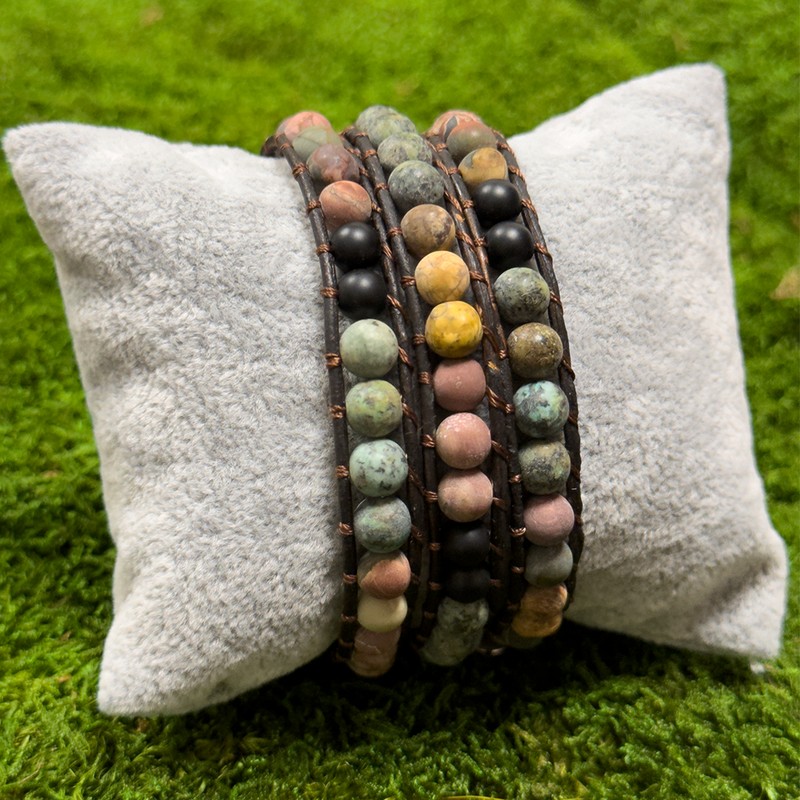 Exquisite African Turquoise and Picasso Jasper Bracelet with captivating charm