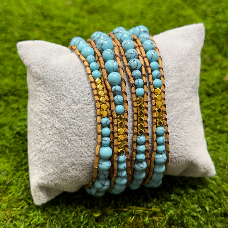 Ocean Breeze Blue Turquoise Bracelet showcasing its vibrant blue gemstones