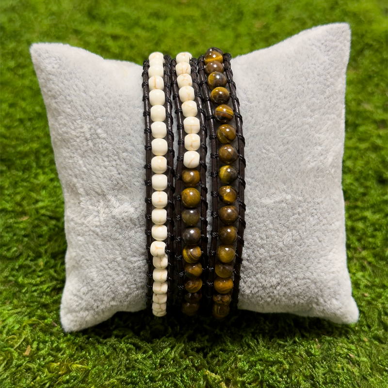 Handcrafted White Turquoise & Tiger's Eye Bracelet