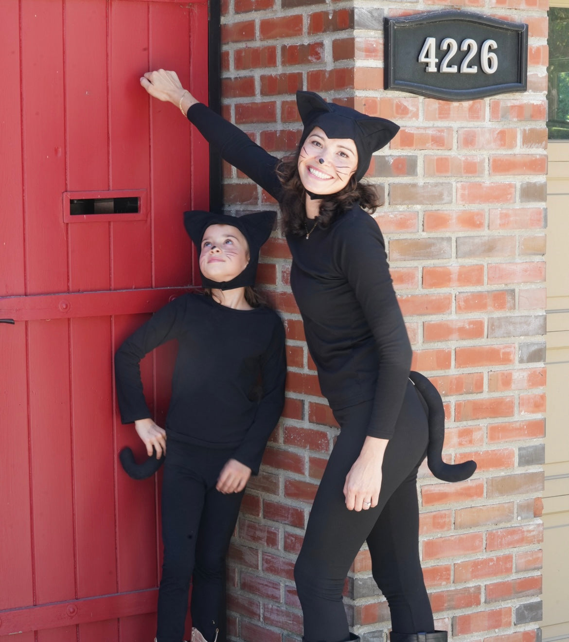 Mommy and me cat hats, adult cat costume, matching family Halloween cat costumes, sustainable costumes, cotton cat costume, Adult Cat Hat and Tail – Cozy Costume Accessory & Pretend Play Band of the Wild