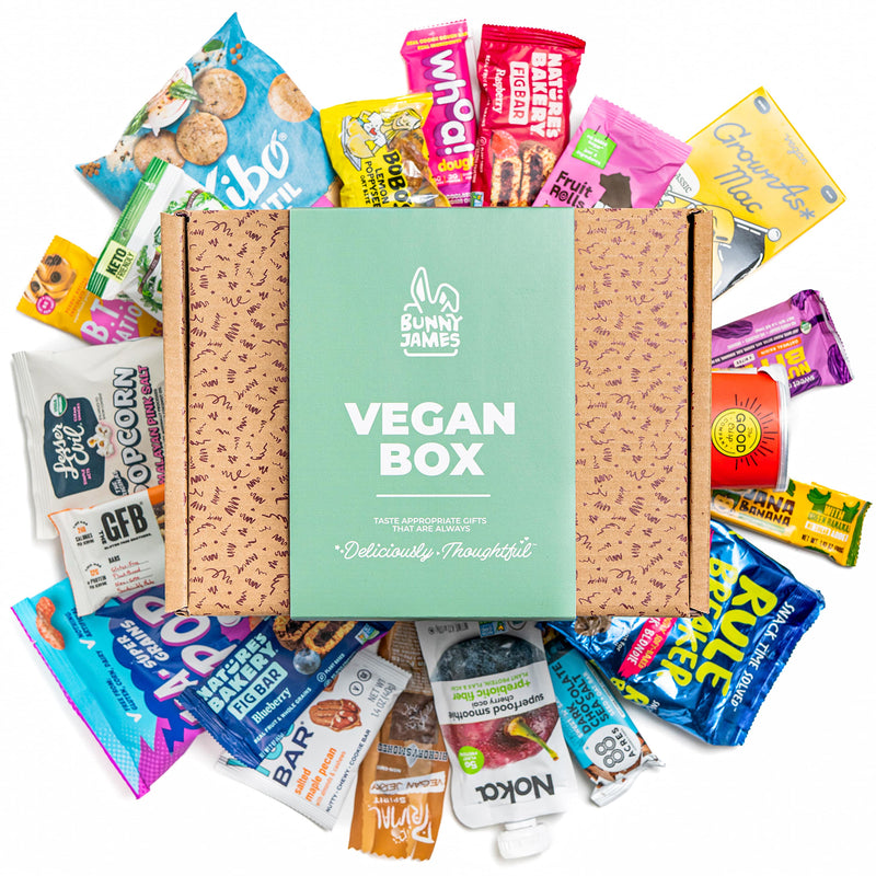 Adult Vegan Snacks Gift Basket – Healthy Treats Variety Pack by Bunny James Boxes