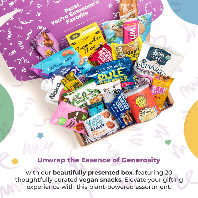Adult Vegan Snacks Gift Basket – Healthy Treats Variety Pack by Bunny James Boxes