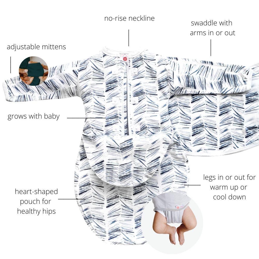 Angel Stripe Long Sleeve Starter Baby Swaddle embe