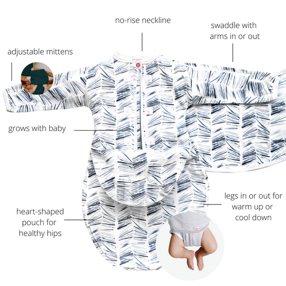 Angel Stripe Long Sleeve Starter Baby Swaddle embe