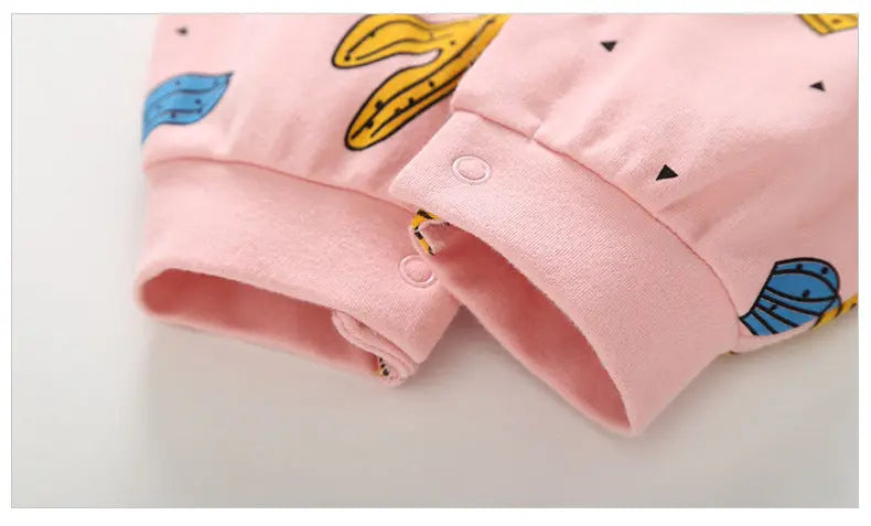 Baby Cactus & Dot Pattern Long Sleeves O-Neck Cotton Jumpsuit, MyKids-USA®, Baby & Toddler Sleepwear, MyKids-USA -  -  -  -  -  -  - 