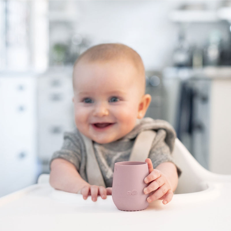 The Tiny Cup in Blush by ezpz / Open-Top, Silicone Drinking Cup for Babies #color_blush