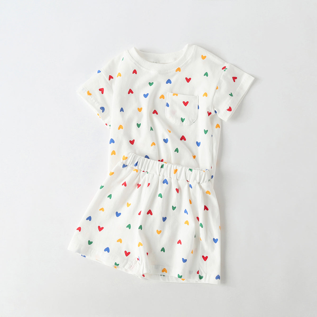 Baby 1pcs Plaid & Heart Pattern Tee Combo Shorts Simply Style Sets, MyKids-USA®, Baby & Toddler Outfits, MyKids-USA / Baby 1pc Plaid & Heart Pattern Tee Combo Shorts Simply Style Sets MyKids USA