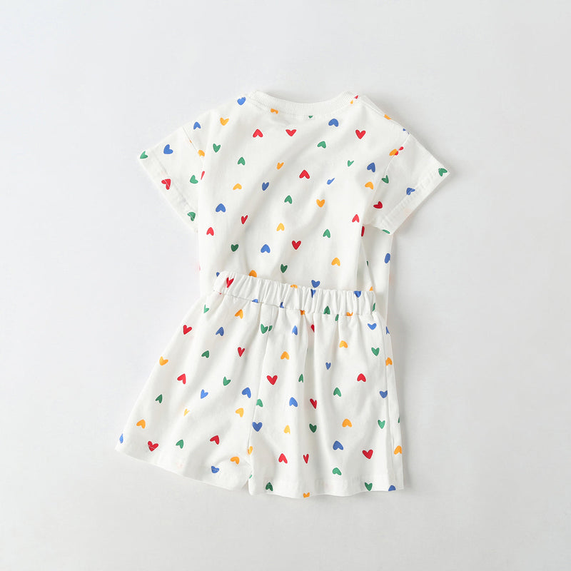 Baby 1pcs Plaid & Heart Pattern Tee Combo Shorts Simply Style Sets, MyKids-USA®, Baby & Toddler Outfits, MyKids-USA - Size/Age - 66 (3-6M) - Color - White -  -  - JM2205221454 / Baby 1pc Plaid & Heart Pattern Tee Combo Shorts Simply Style Sets MyKids USA