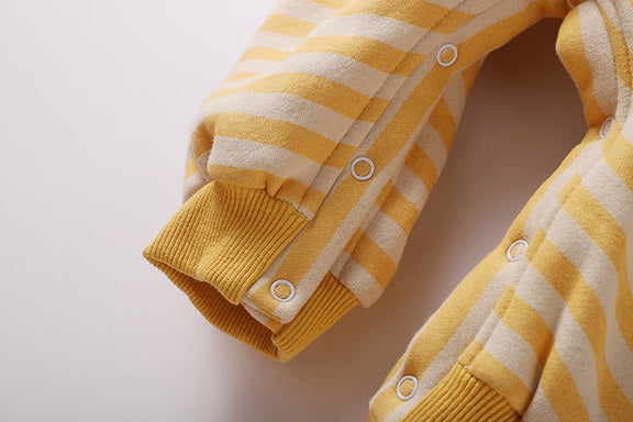 Baby 1pcs Striped & Dot Pattern Long Sleeved Romper Jumpsuit, MyKids-USA®, Baby & Toddler Sleepwear, MyKids-USA / Baby 1pc Striped & Dot Pattern Long Sleeved Romper Jumpsuit MyKids USA