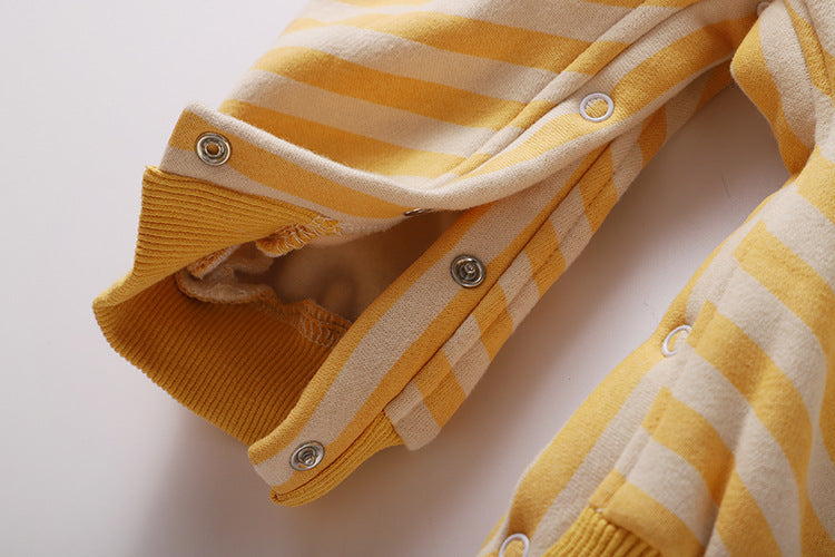 Baby 1pcs Striped & Dot Pattern Long Sleeved Romper Jumpsuit, MyKids-USA®, Baby & Toddler Sleepwear, MyKids-USA / Baby 1pc Striped & Dot Pattern Long Sleeved Romper Jumpsuit MyKids USA