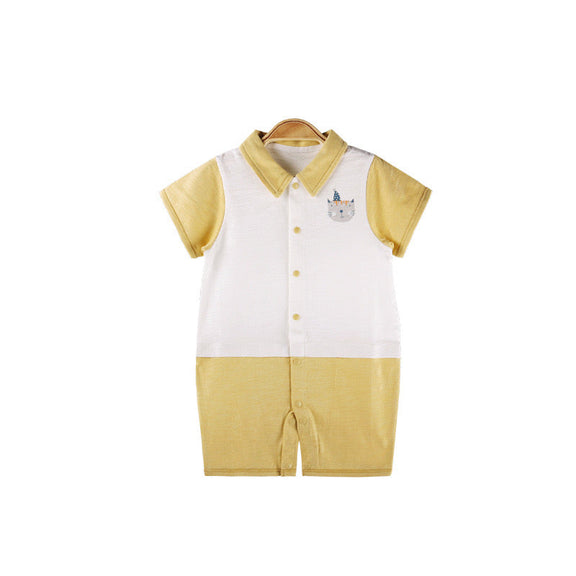 Baby Animal Print Single Breasted Design Color Matching Onesies, MyKids-USA®, Baby & Toddler Outfits, MyKids-USA / Baby Animal Print Single Breasted Design Color Matching Onesies MyKids USA