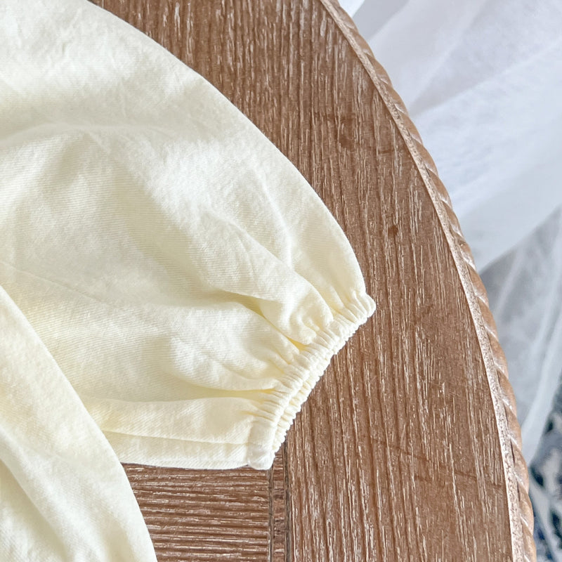 Baby Bear Embroidered Pattern Sailor Collar Long Onesie, MyKids-USA®, Baby One-Pieces, MyKids-USA / Baby Bear Embroidered Sailor Collar Long Onesie MyKids-USA