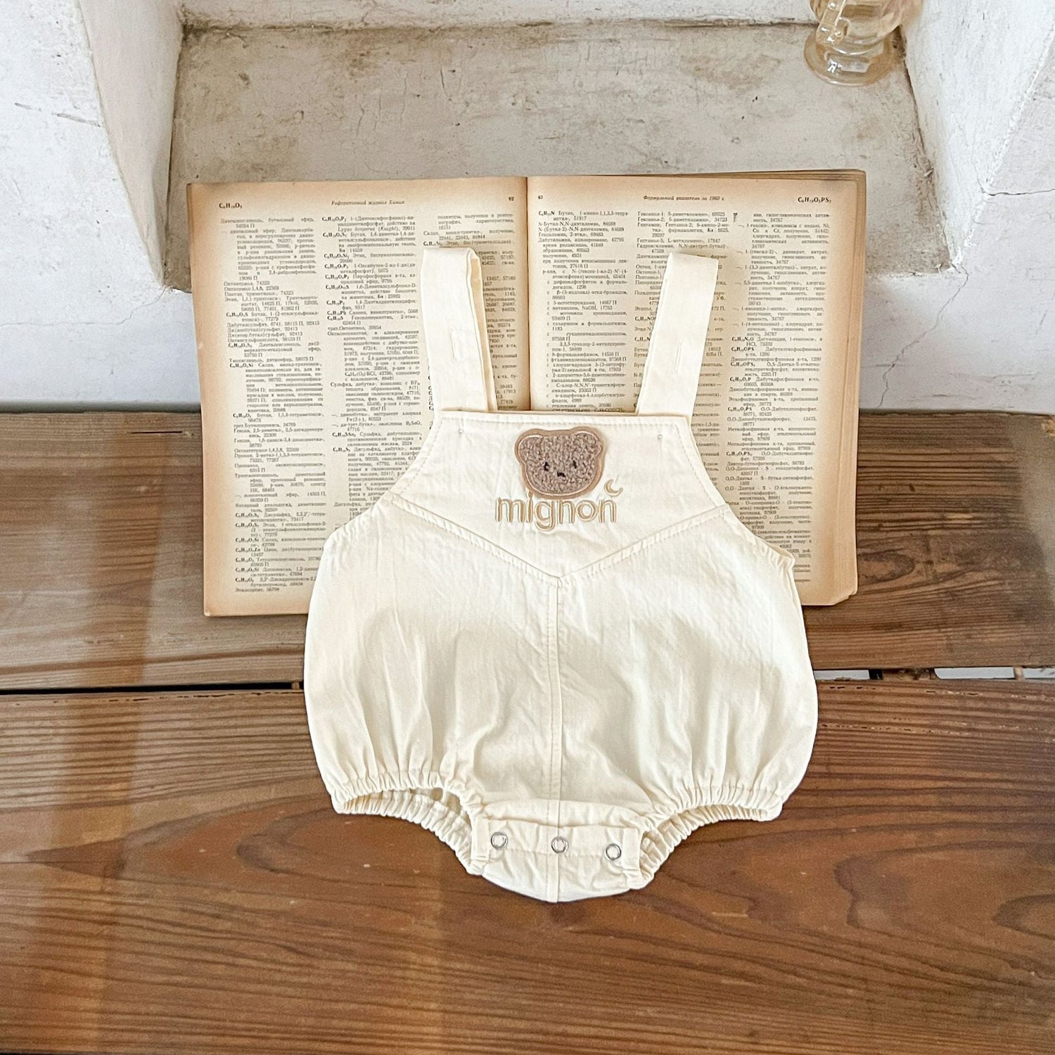 Baby Bear Pattern Strap Overall with Solid Color Shirt Set MyKids-USA