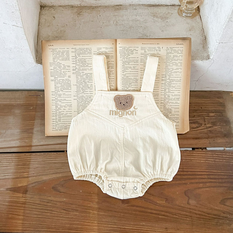 Baby Bear Pattern Strap Overall with Solid Color Shirt Set MyKids-USA